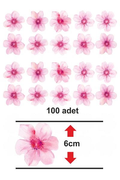 ENGINPRINT Pink Daisies Sticker Set 6 Cm 100 Pieces