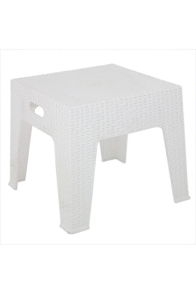 Mandella Elit Rattan Sehpa Beyaz