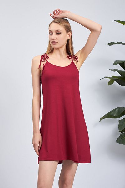 Moda Clubu Women's Summer Shoulder Tie Single Jersey Dress