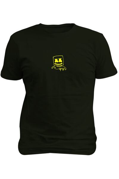 FAVORİZADE Μαύρο μπλουζάκι Unisex Mello με κίτρινο στάμπα
