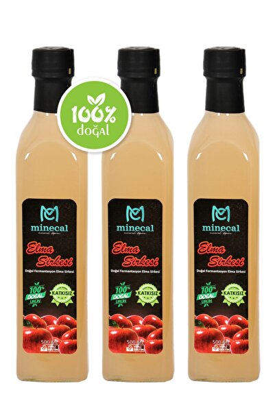 Minecal Elma Sirkesi 3x500 ml – %100 Katkısız Doğal | Şekersiz | Koruyucu Içe...