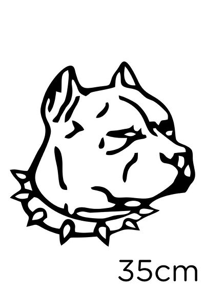 MIGNATIS Autocolant Pitbull Dog Paste 35cm - Negru