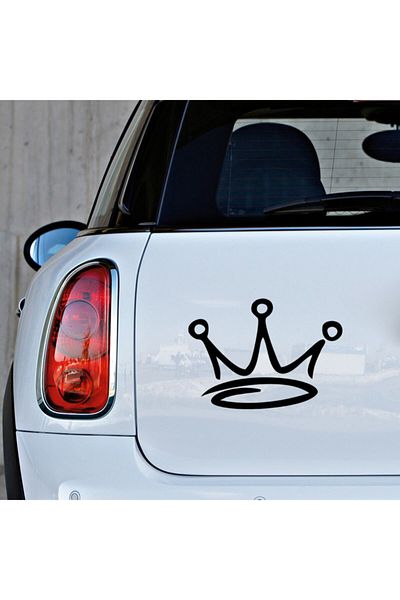 MIGNATIS Autocolant Auto Modificat Coroana Prințesei în formă de linie 35cm - Negru