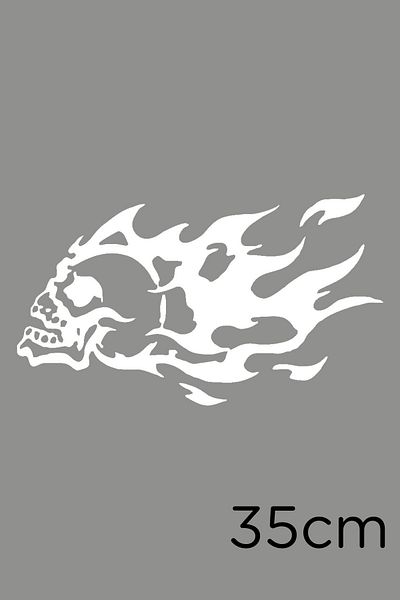 MIGNATIS Autocolant Burning Atev Skull Sticking 35cm - Alb