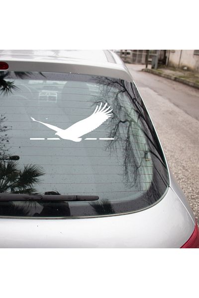 MIGNATIS Autocolant Vultur și Dună Pastă Autocolant pentru Vehicul și Perete 35cm - Alb