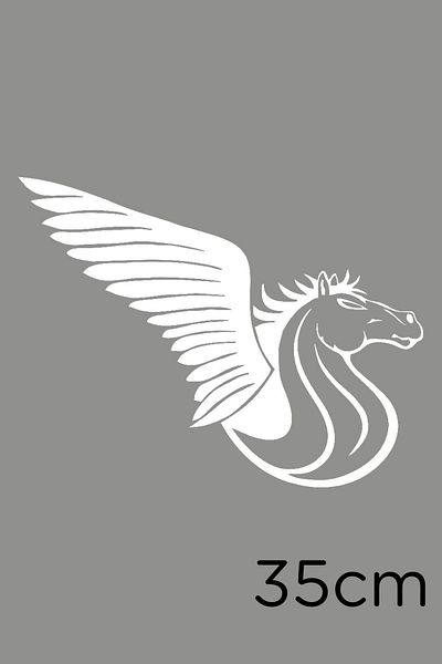 MIGNATIS Autocolant Pegasus Cal Zburător înaripat Lipire 35cm - Alb