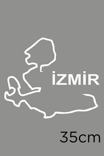 MIGNATIS Harta Izmir Lipire Autocolant pentru Vehicul și Perete 35cm - Alb