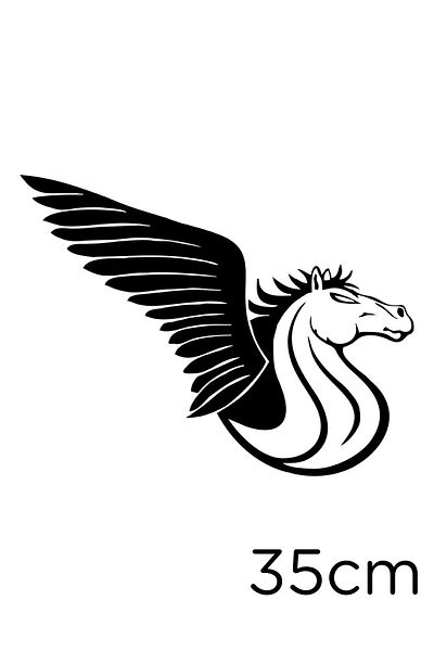 MIGNATIS Autocolant Pegasus Cal Zburător înaripat Lipire 35cm - Negru