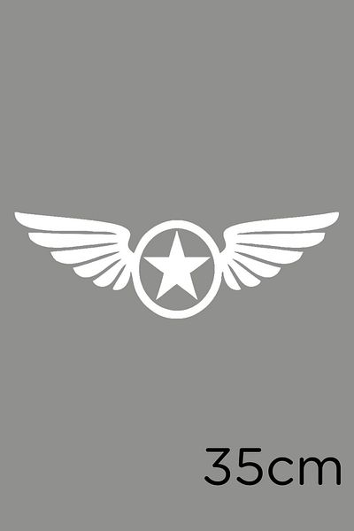MIGNATIS Lipire autocolant Army Stars And Wings 35cm - Alb