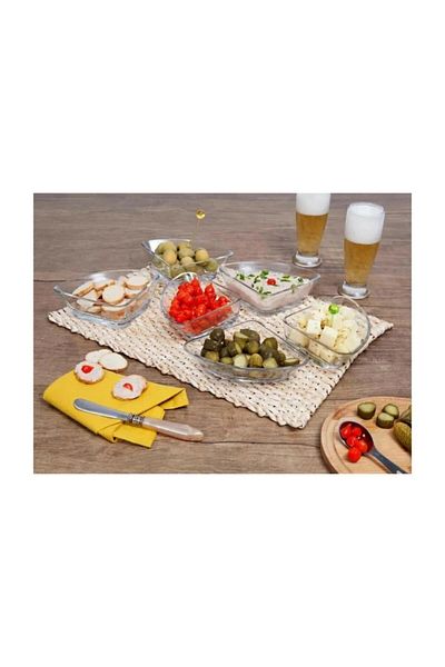 Paşabahçe Arte Glass Breakfast Bowl - 6-Piece Triangle Bowl