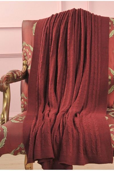 Royal Nazik Claret Red Stella Knitwear Blanket