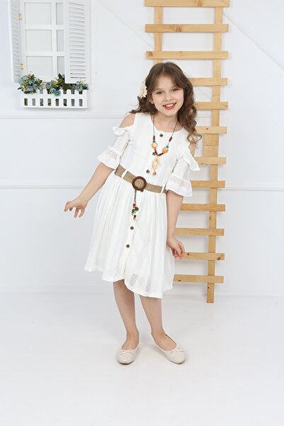 şımarık kids Belted Necklace Lace Dress