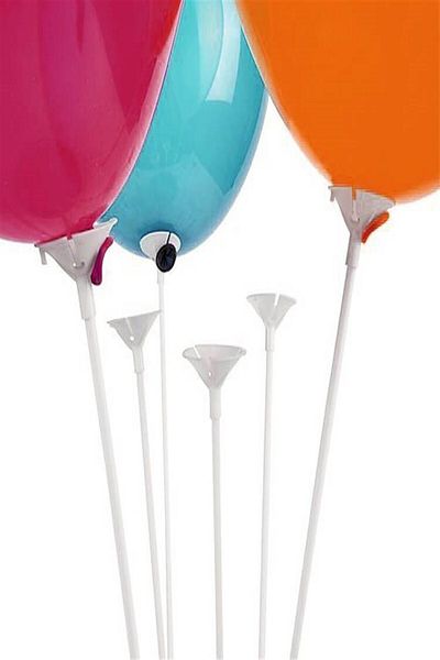 Orca Süs Balloon Stick Plastic - 10 Pieces-