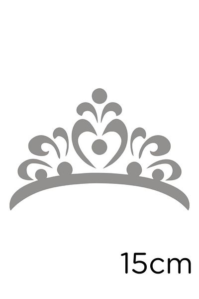 New Jargon Flower Pattern Shaped Princess Crown Sticker Paste 15cm - Gray