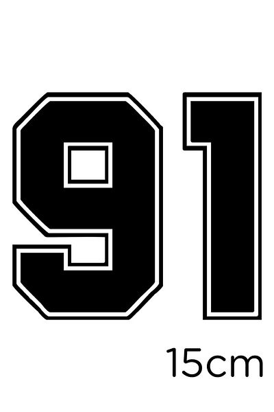 New Jargon Autocolant Număr Număr 91 Lipire cu Contur Exterior 15cm - Negru