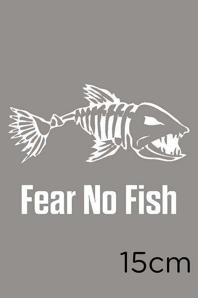 New Jargon Autocolant Pește Piranha Etichetă Lipire 15cm - Alb