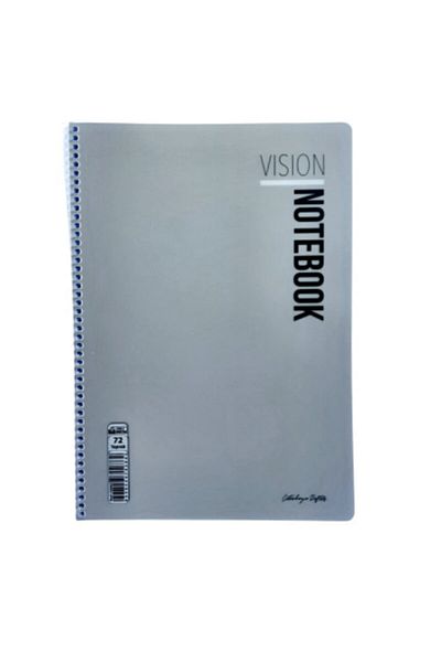 UFEN School Notebook Pp Cover Spiral Notebook A4 6 Pieces 120 Sheets 3 Lines + 3 Squares