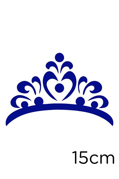 New Jargon Flower Pattern Shaped Princess Crown Sticker Pasting 15cm - Navy Blue
