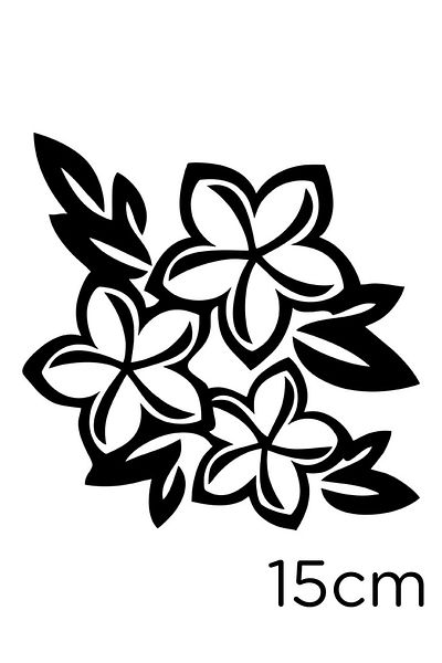 New Jargon Flowers And Leaves Wall Modified Car Sticker 15cm - Black