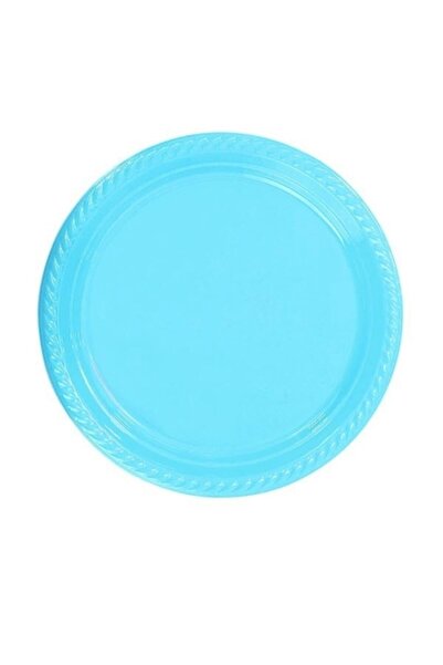 14Süs Plastik Tabak Çap 22cm - 25 Adet (1 Paket) Renk Mavi