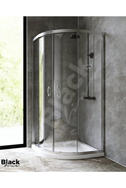 Blackline Kromaj Oval Temperli Cam Duşakabin 70x70 5 mm