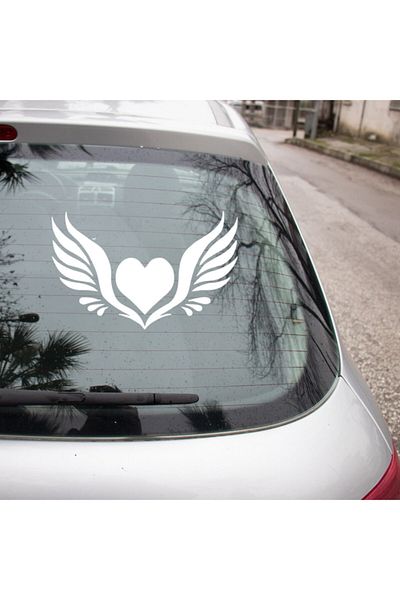 New Jargon Lipire cu aripi deschise în două direcții și autocolant inimă 25 cm -