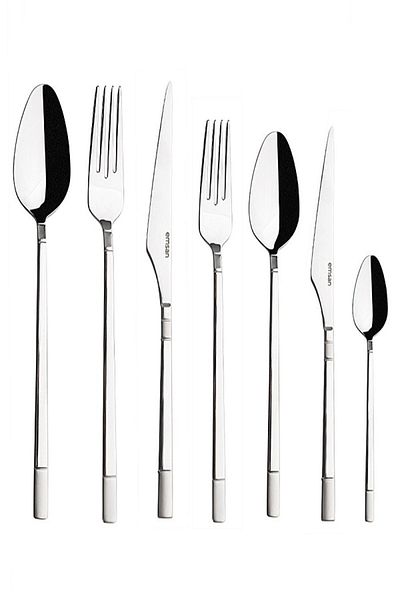 Emsan Duru 84 Piece Luxury Boxed Fork Spoon Knife Set for 12 Persons
