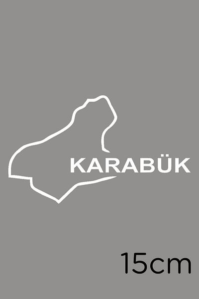 New Jargon Lipire autocolant cu hartă și inscripție Karabuk 15cm - alb