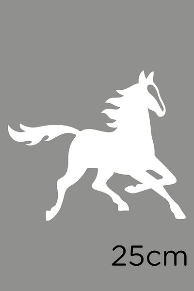 New Jargon Autocolant pentru autovehicul și perete de 25 cm alb Running Horse Puppy