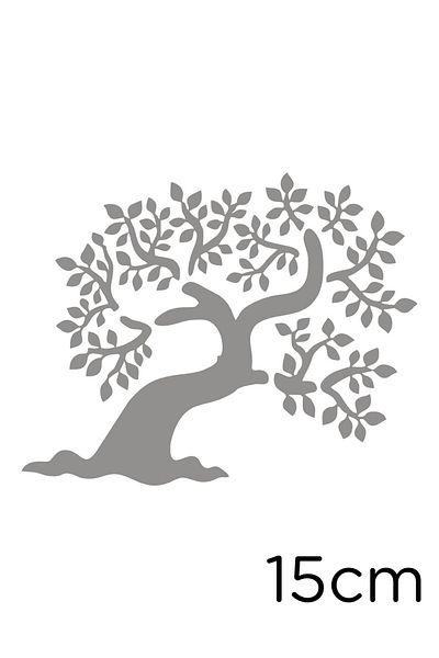 New Jargon Lotus Flower Tree Motif Sticker Sticking 15cm - Gray
