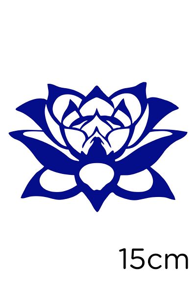 New Jargon Decoration Motif Lotus Flower Sticker for Yoga and Zenes 15cm - Navy Blue