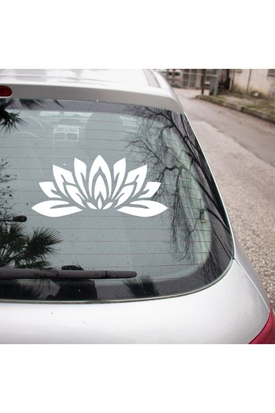 New Jargon Autocolant cu frunze mari late cu flori de lotus alb de 25 cm