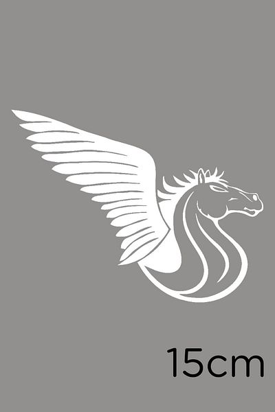 New Jargon Autocolant Pegasus Cal Zburător înaripat Lipire 15cm - Alb