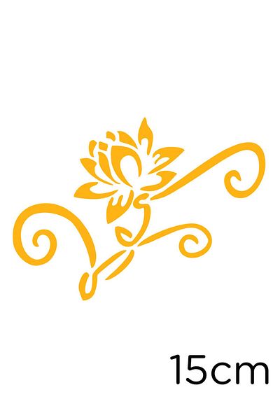 New Jargon Yellow Water Lily Flower Sticker - Wide Large Leaf, 15cm Gluing