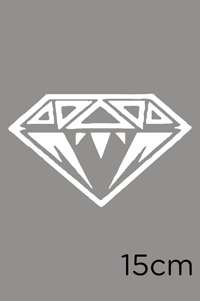 New Jargon Autocolant de perete pentru mașină cu efect de diamant pentru nuntă 15cm - alb