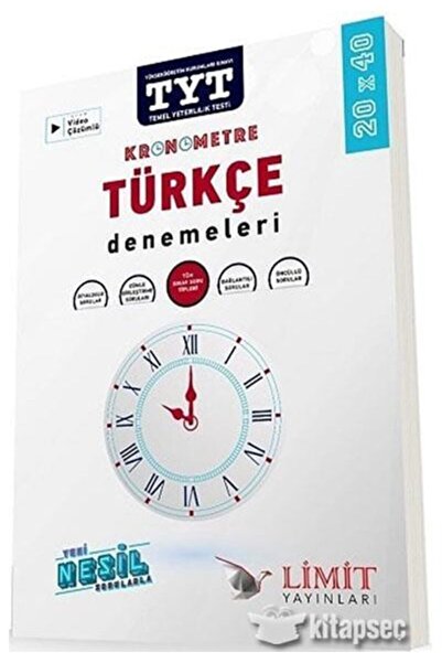 Limit Yayınları Tyt Türkçe Kronometre 20 X 40 Yeni Nesil Denemeleri Limit