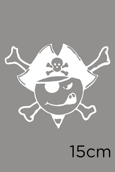 New Jargon Autocolant drăguț cu un singur ochi Pirat X Mark Skull Sticker 15cm - Alb