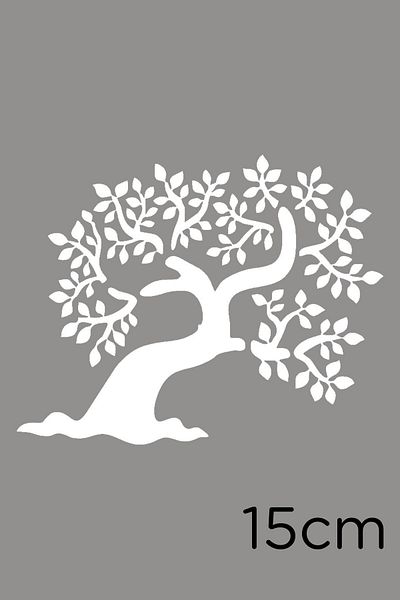 New Jargon Lotus Flower Tree Motif Sticker Sticking 15cm - White