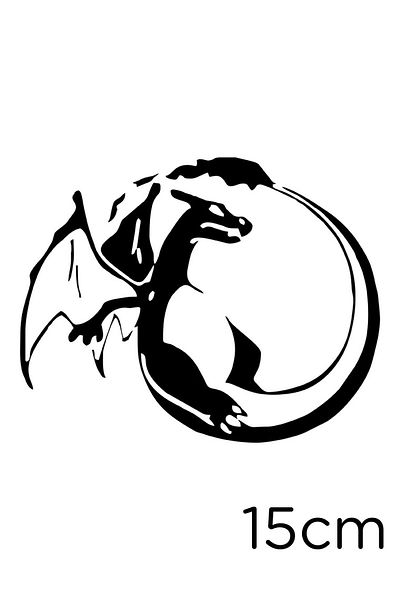 New Jargon Autocolant Dragon Zen Dragon pentru Vehicul și Perete 15cm - Negru