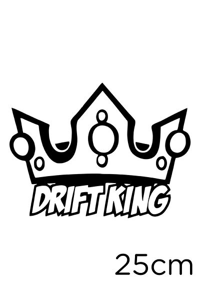 New Jargon Autocolant Drift King Crown cu text detaliat 25cm - Negru