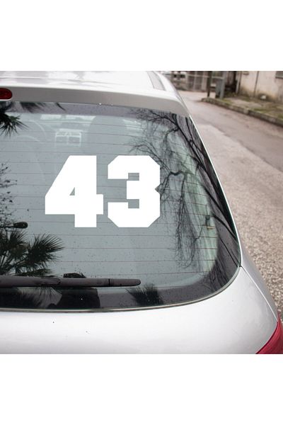 New Jargon Numărul 43 Număr Gravat Număr Autocolant Autocolant Lipire 25cm - Alb