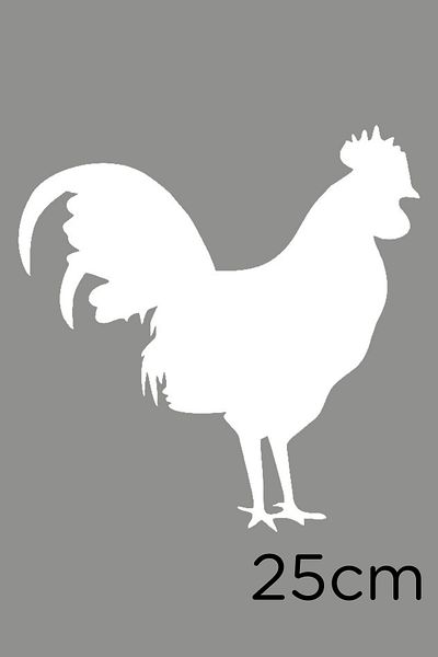New Jargon Autocolant Noble Standing Sea Rooster 25cm - Alb