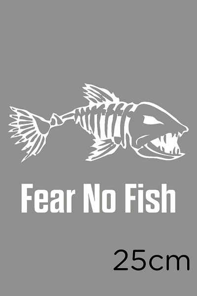 New Jargon Autocolant Pește Piranha Etichetă Lipire 25cm - Alb