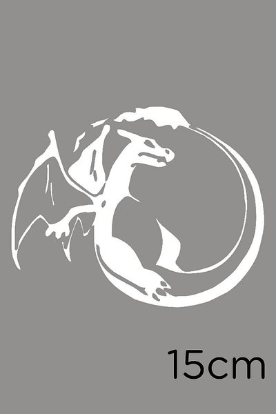 New Jargon Autocolant Dragon Zen Dragon pentru Vehicul și Perete 15cm - Alb