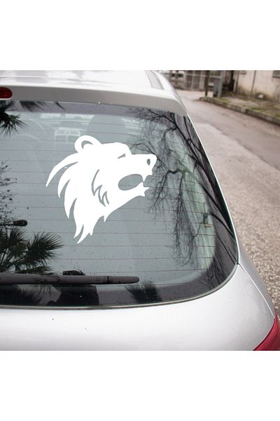 New Jargon Autocolant cu urs sălbatic cu fața spre stânga 25 cm - alb