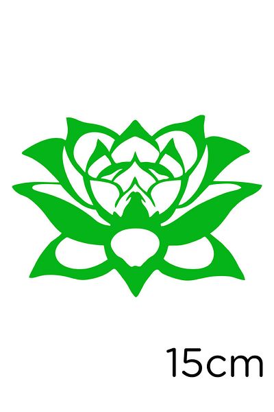 New Jargon Decoration Motif Lotus Flower Sticker for Yoga and Zenes 15cm - Green
