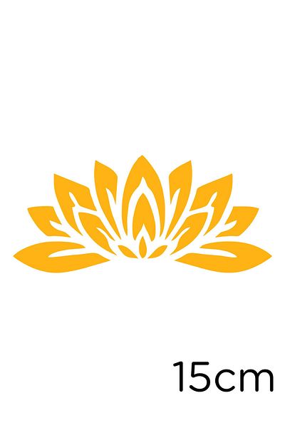 New Jargon Yellow Lotus Flower Sticker - 15cm, Wide Large Leaf Sticking