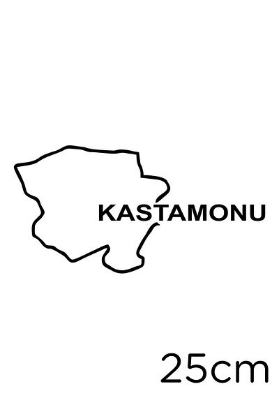 New Jargon Lipire autocolant cu scris Hartă și Kastamonu 25cm - Negru