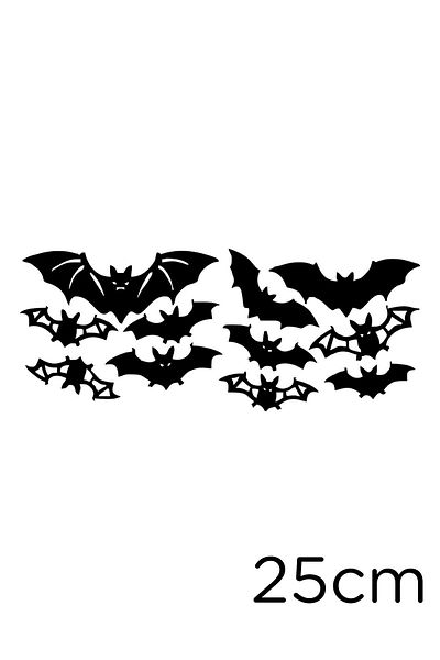 New Jargon Autocolant de perete Little and Big Bat Swarm 25cm - Negru