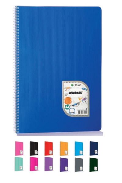 ÇINAR DEFTER Uni Note A4 Colormaxi Caiet cu spirală Copertă din plastic în carouri 72 coli 5 buc